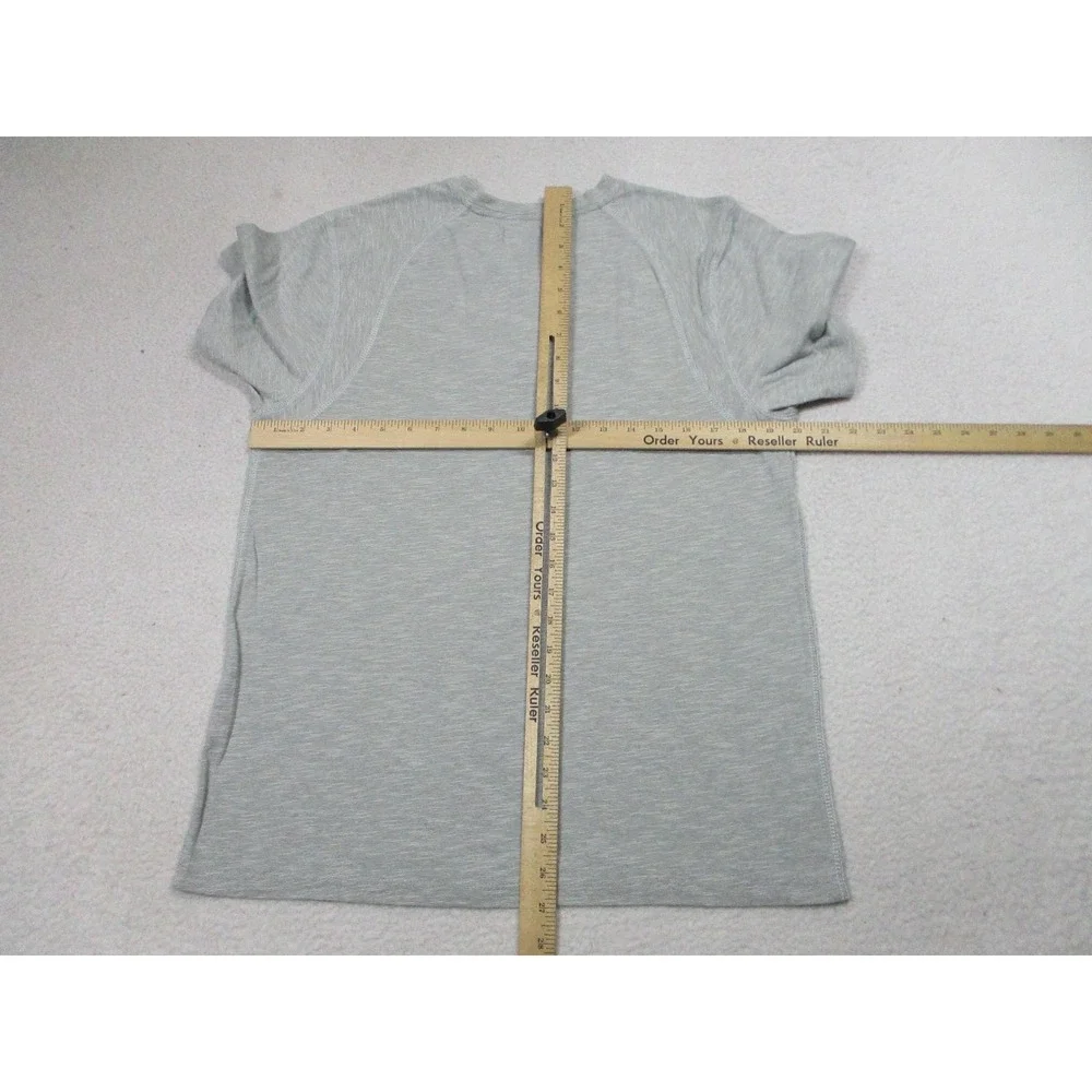 Silver Lake Shirt Mens Medium Gray Henley‎ Short Sleeve Raglan Cotton Blend